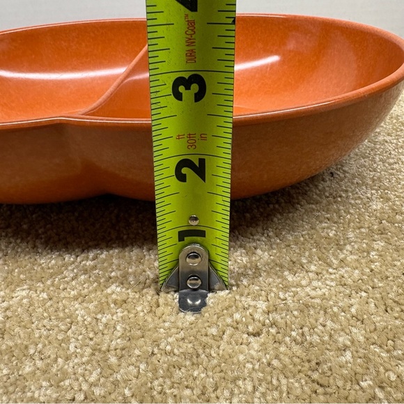 MCM Color-Flyte Burnt Orange Double Bubble Divided Serving Bowl 10.5” Branchell - Picture 9 of 9